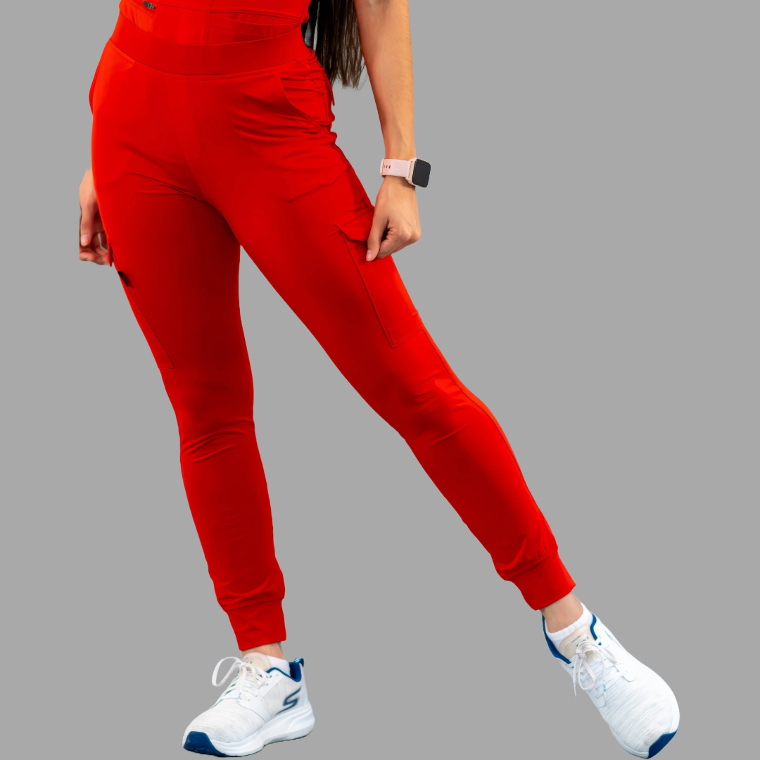 Women's Joggers Pants 901 Red, Super Stretch Scrubs