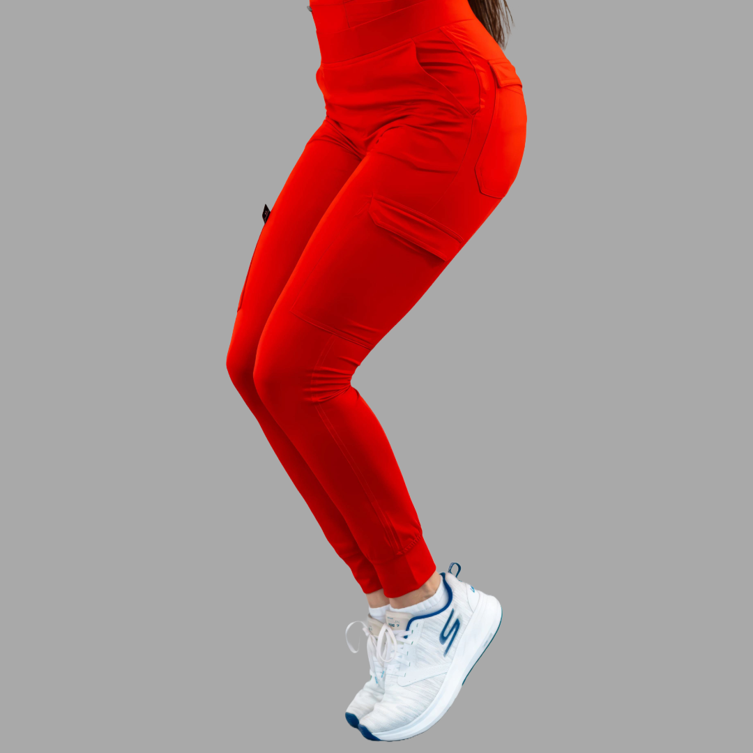 Women's Joggers Pants 901 Red, Super Stretch Scrubs