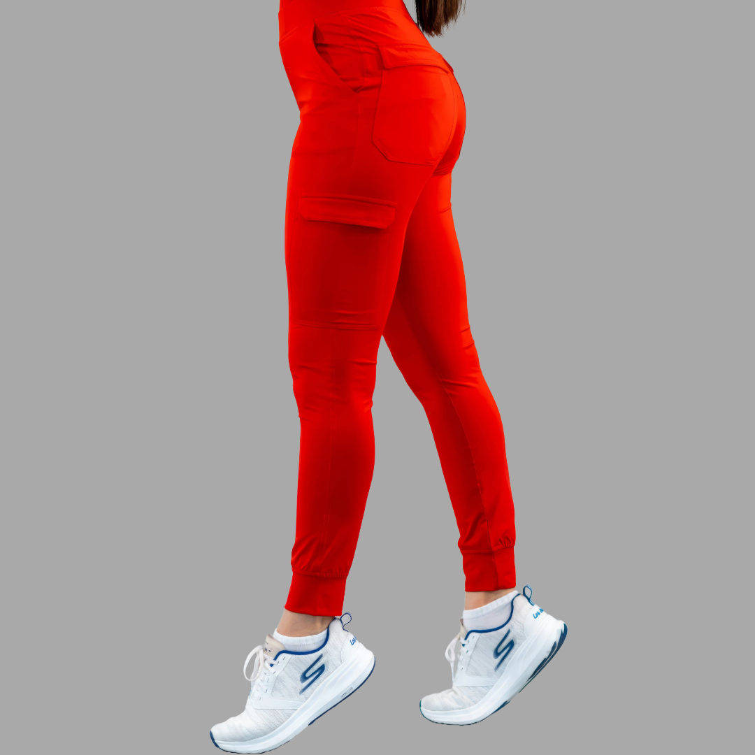 Women's Joggers Pants 901 Red, Super Stretch Scrubs