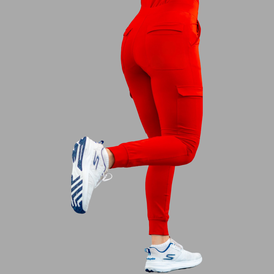 Women's Joggers Pants 901 Red, Super Stretch Scrubs
