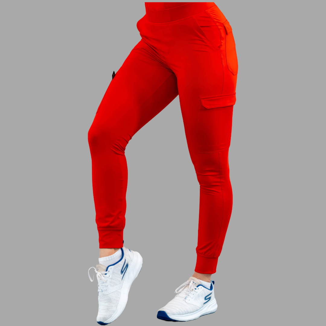 Women's Joggers Pants 901 Red, Super Stretch Scrubs