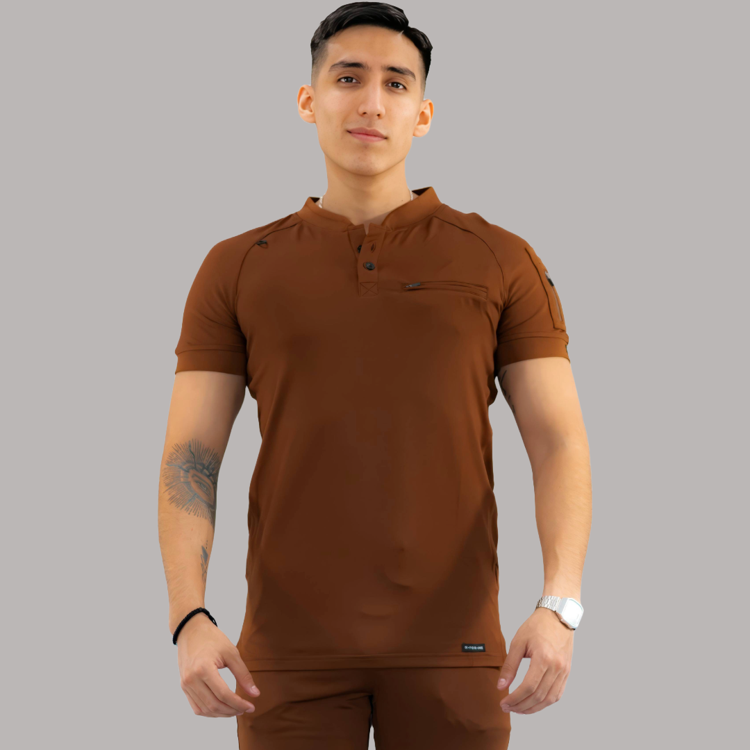 Men's Top 901 Brown Super Stretch, Scrubs 901