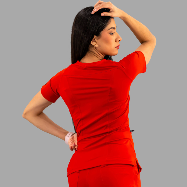 Women's Top 901 Red, Super Stretch Scrubs
