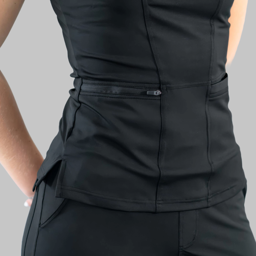 Women's Top 901 Black, Super Stretch Scrubs