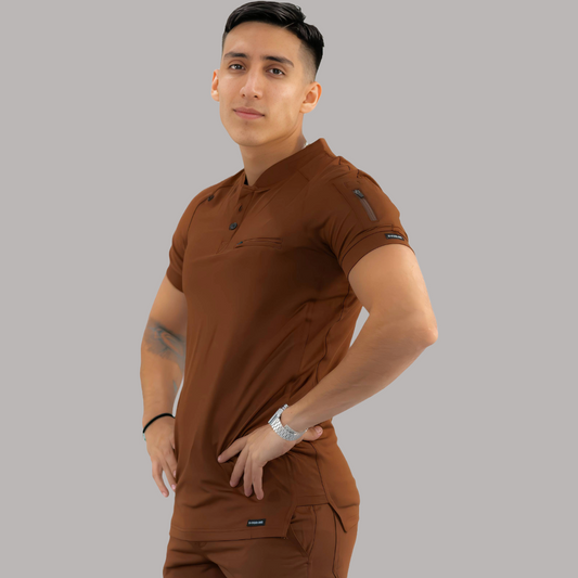 Men's Top 901 Brown Super Stretch, Scrubs 901