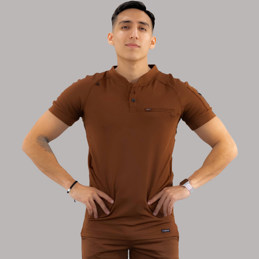 Men's Top 901 Brown Super Stretch, Scrubs 901