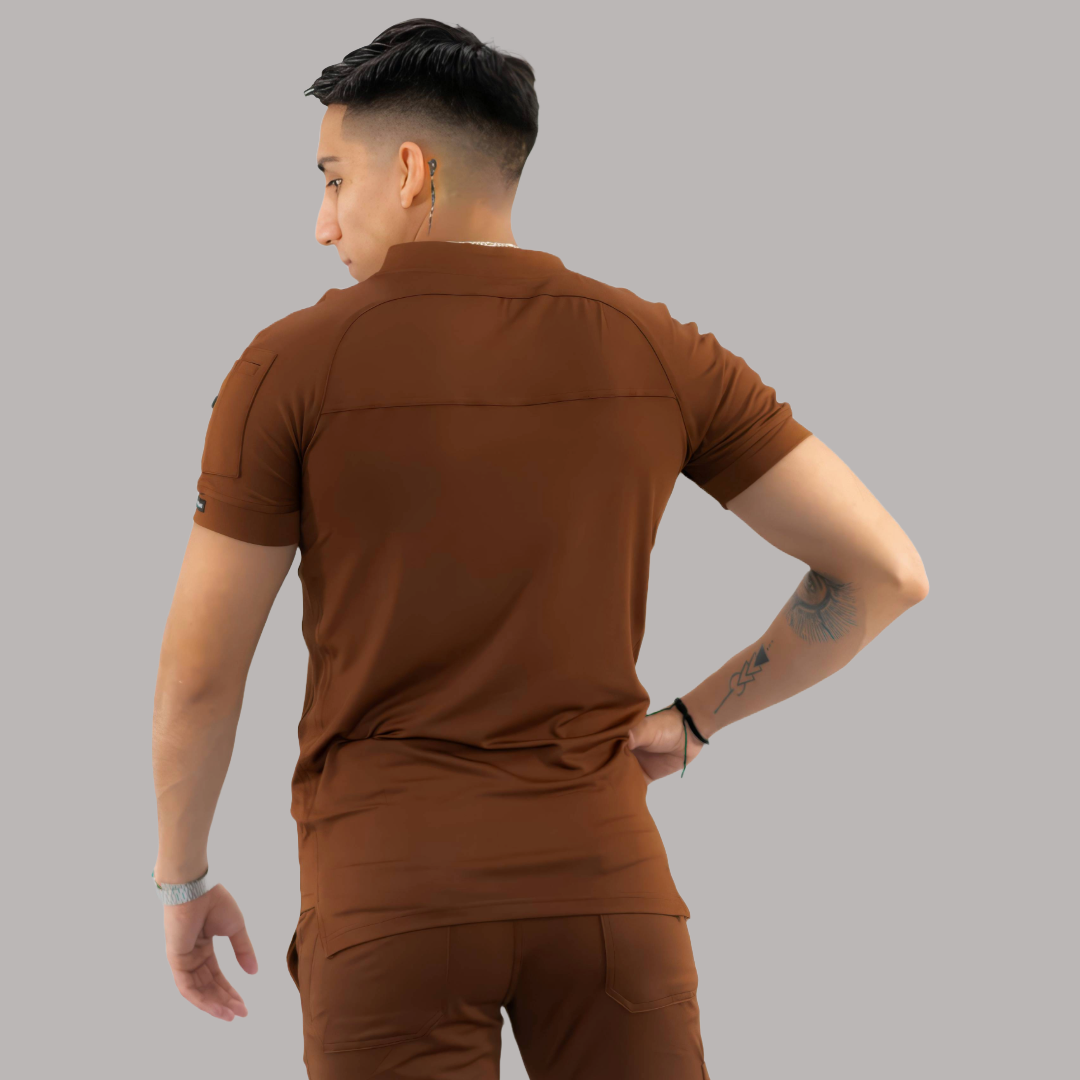 Men's Top 901 Brown Super Stretch, Scrubs 901
