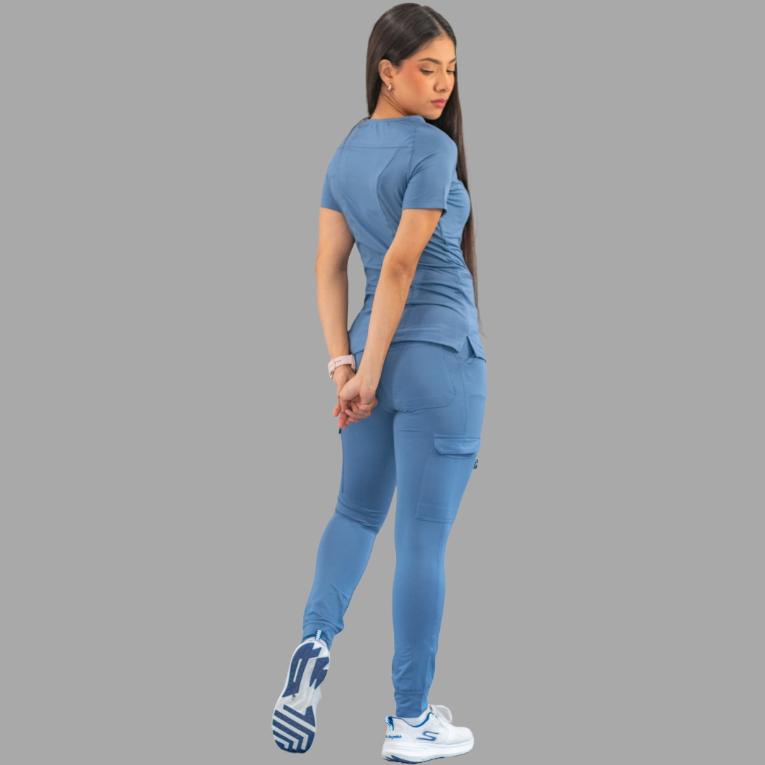 Women's Top 901 Cornflower Blue, Super Stretch Scrubs