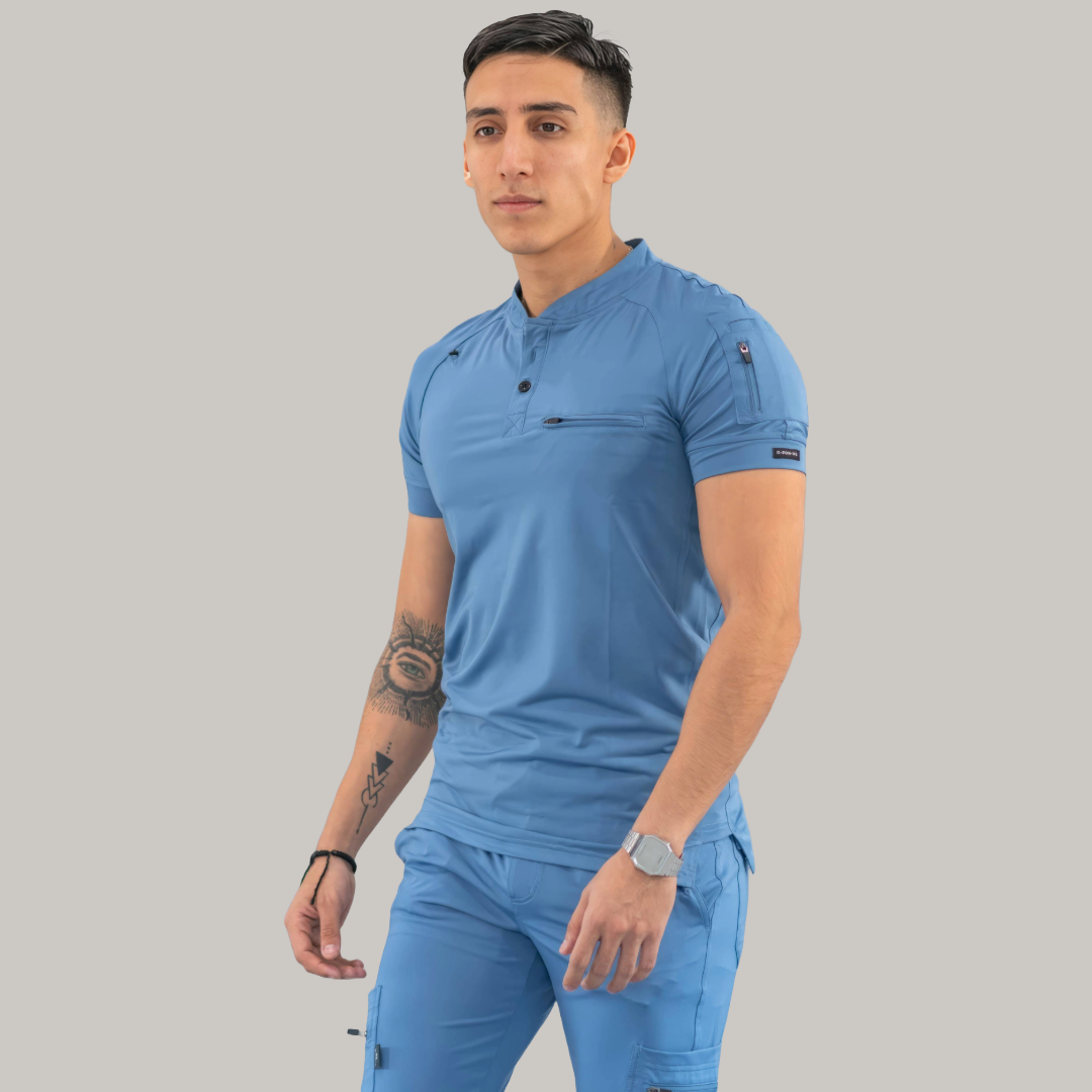 Men's Top 901 Cornflower Blue Super Stretch, Scrubs 901