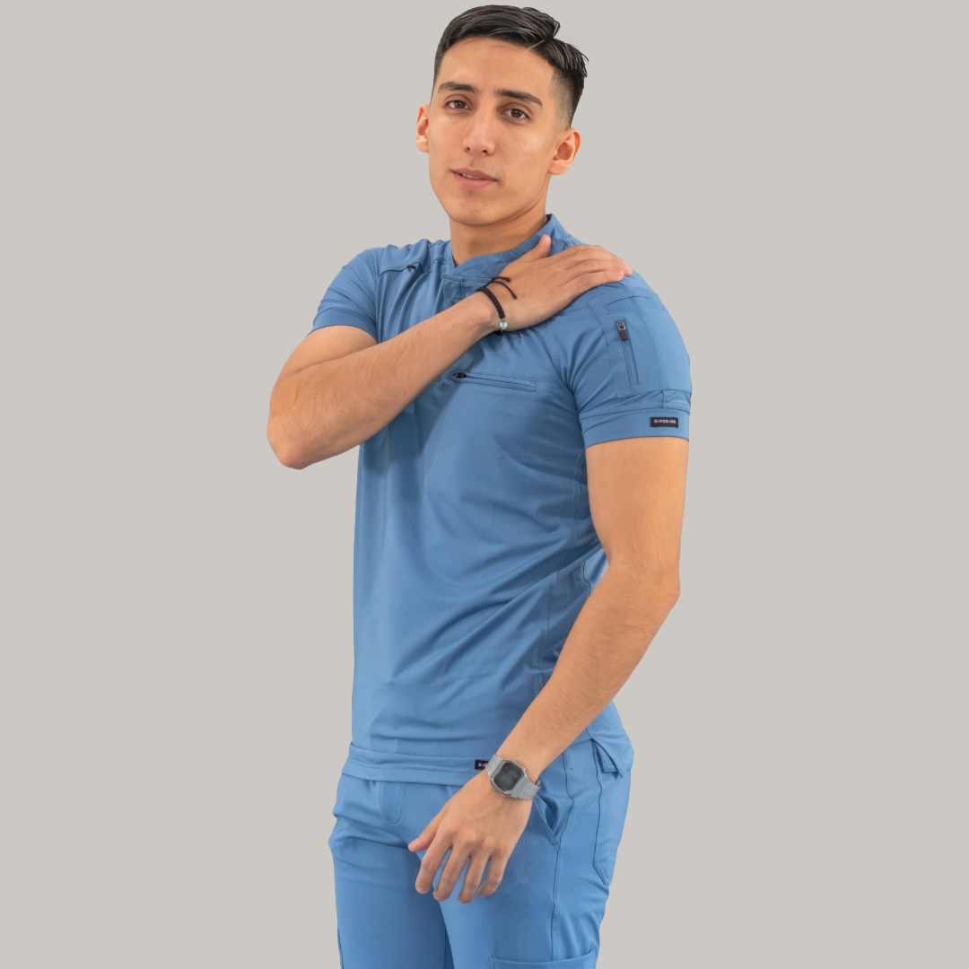 Men's Top 901 Cornflower Blue Super Stretch, Scrubs 901