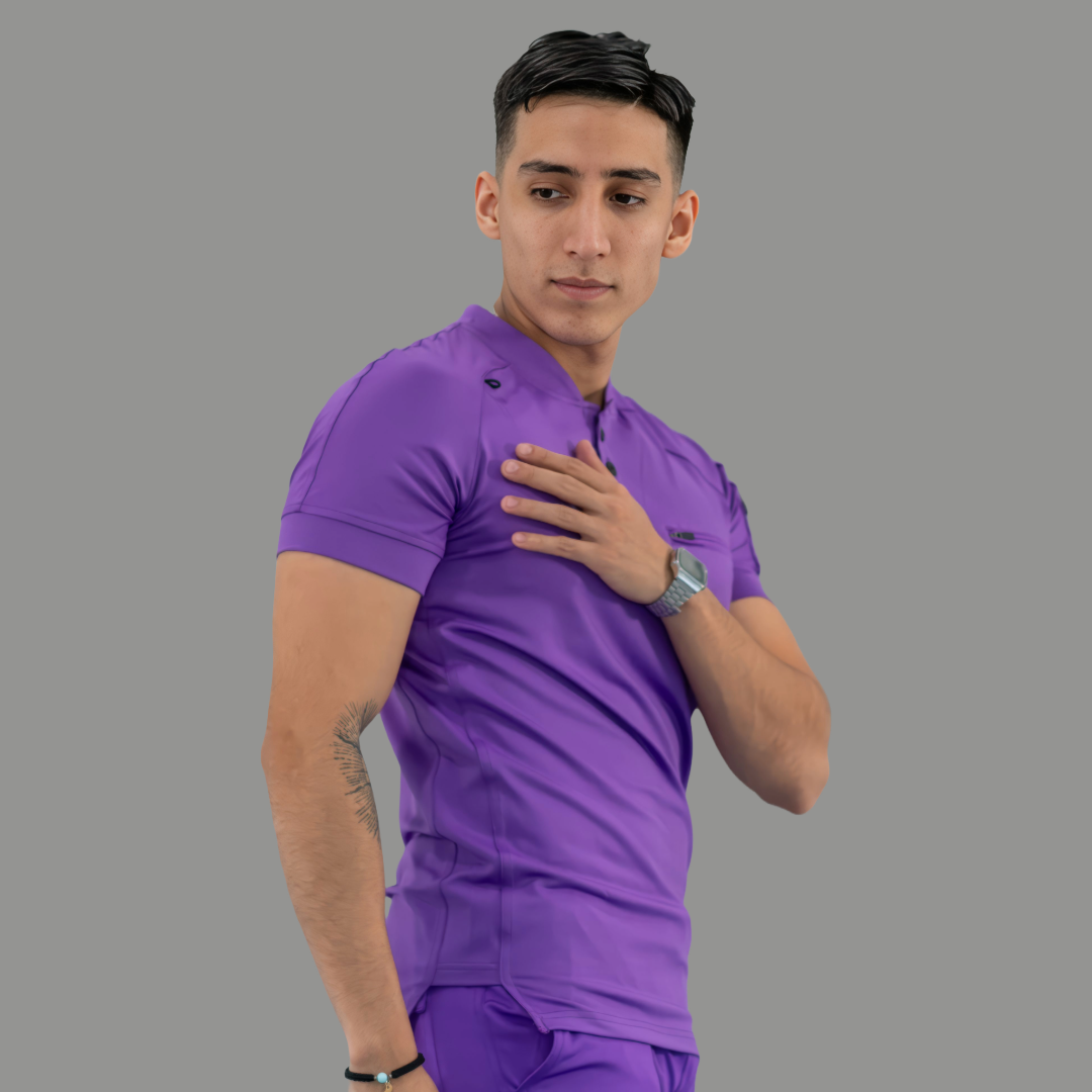 Men's Top 901, Purple Super Stretch, Scrubs 901