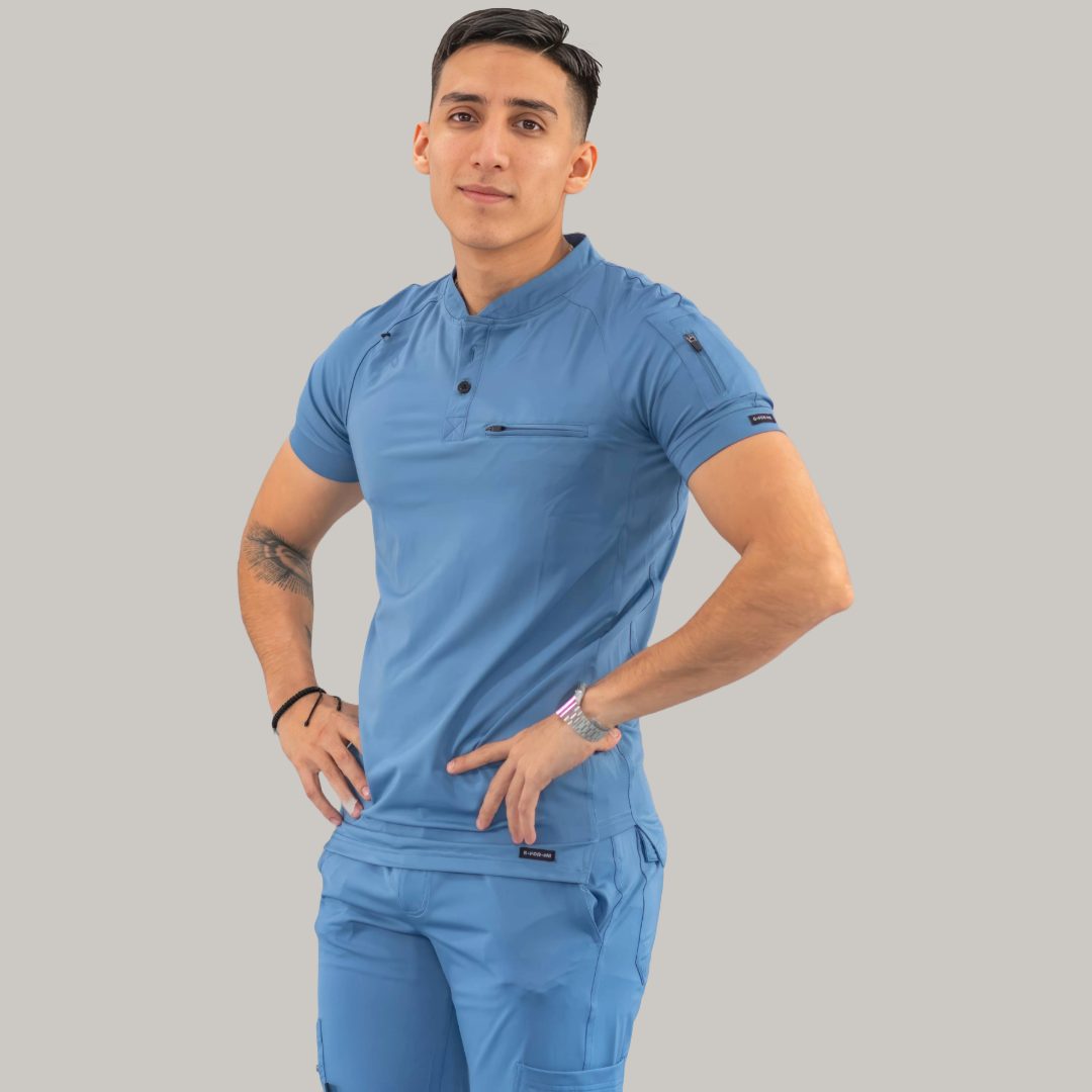 Men's Top 901 Cornflower Blue Super Stretch, Scrubs 901
