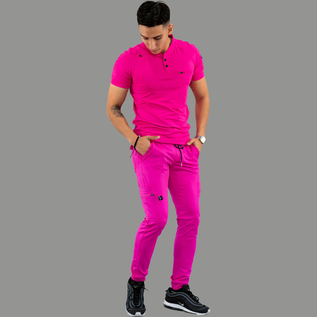 Men's Top 901, Fuchsia Super Stretch, Scrubs 901