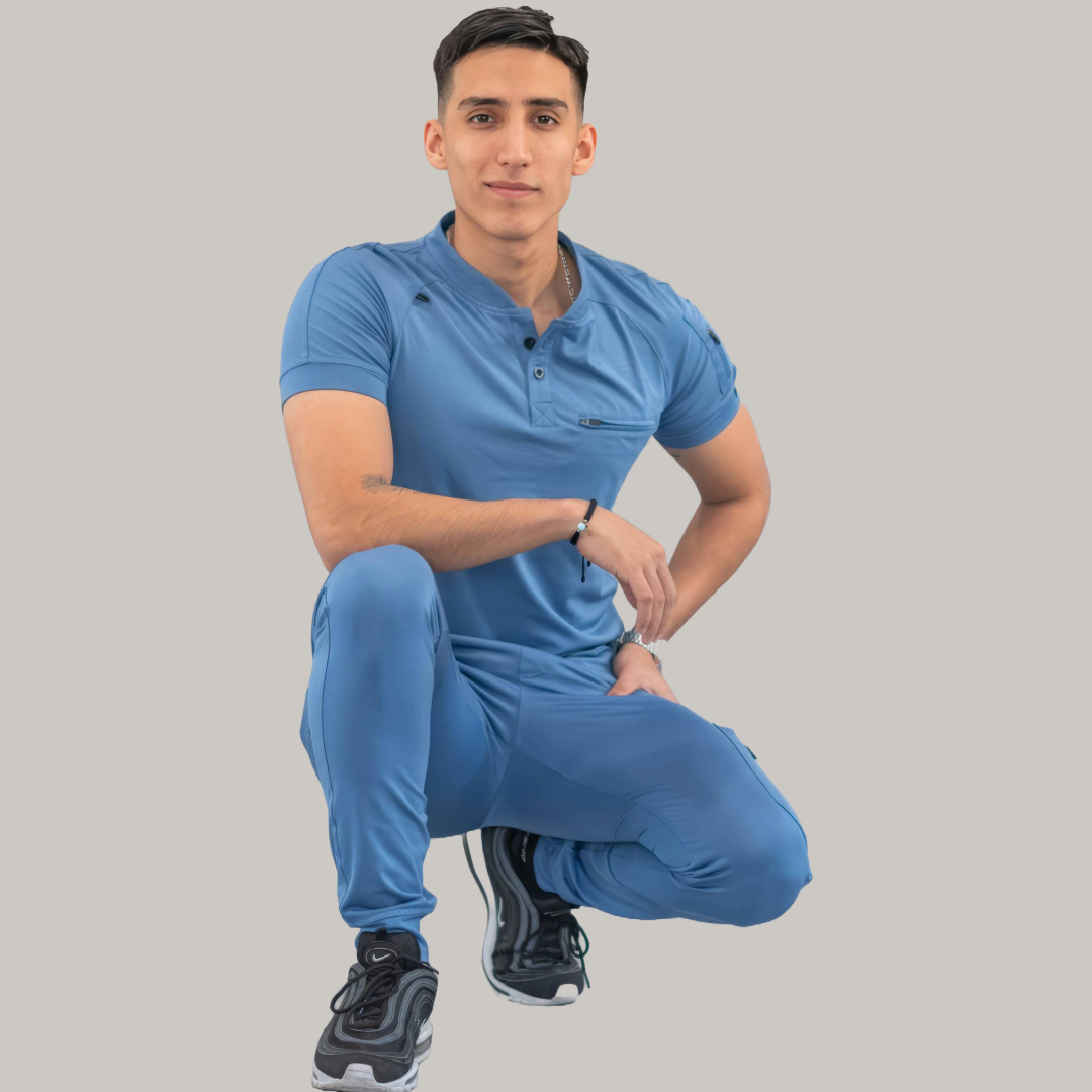 Men's Top 901 Cornflower Blue Super Stretch, Scrubs 901
