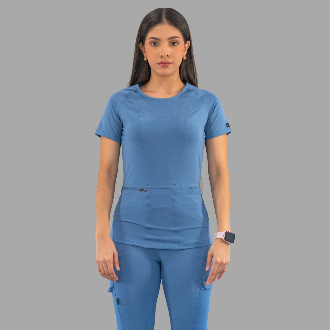 Women's Top 901 Cornflower Blue, Super Stretch Scrubs