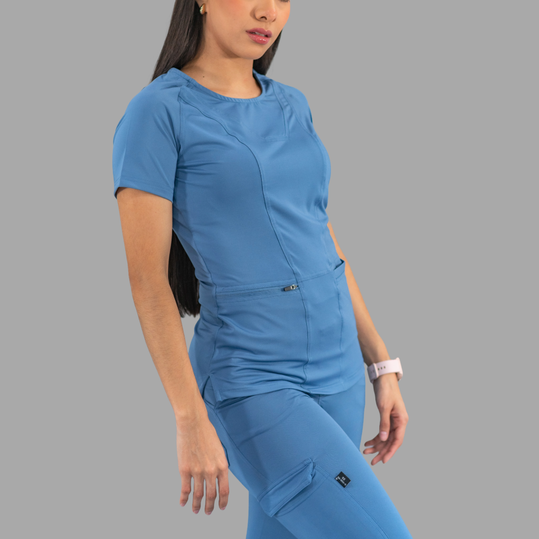 Women's Top 901 Cornflower Blue, Super Stretch Scrubs