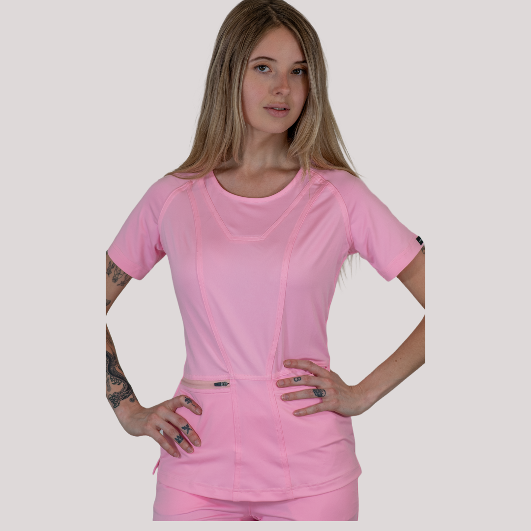 Women's Top 901 Pale Pink, Super Stretch Scrubs