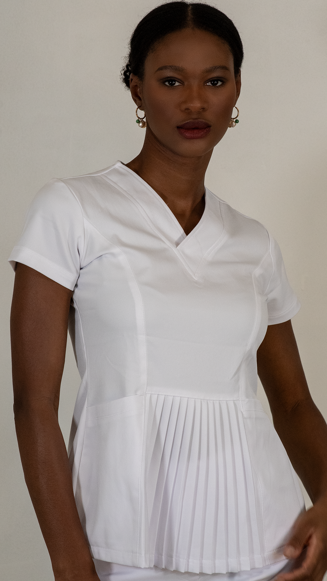 Womens white sale scrub top