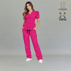 Women's Scrub Pants 940 Fuchsia Super Stretch | Cargo — view 6 de 7