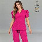 Women's Scrub Top 940 Fuchsia Super Stretch — view 3 de 4