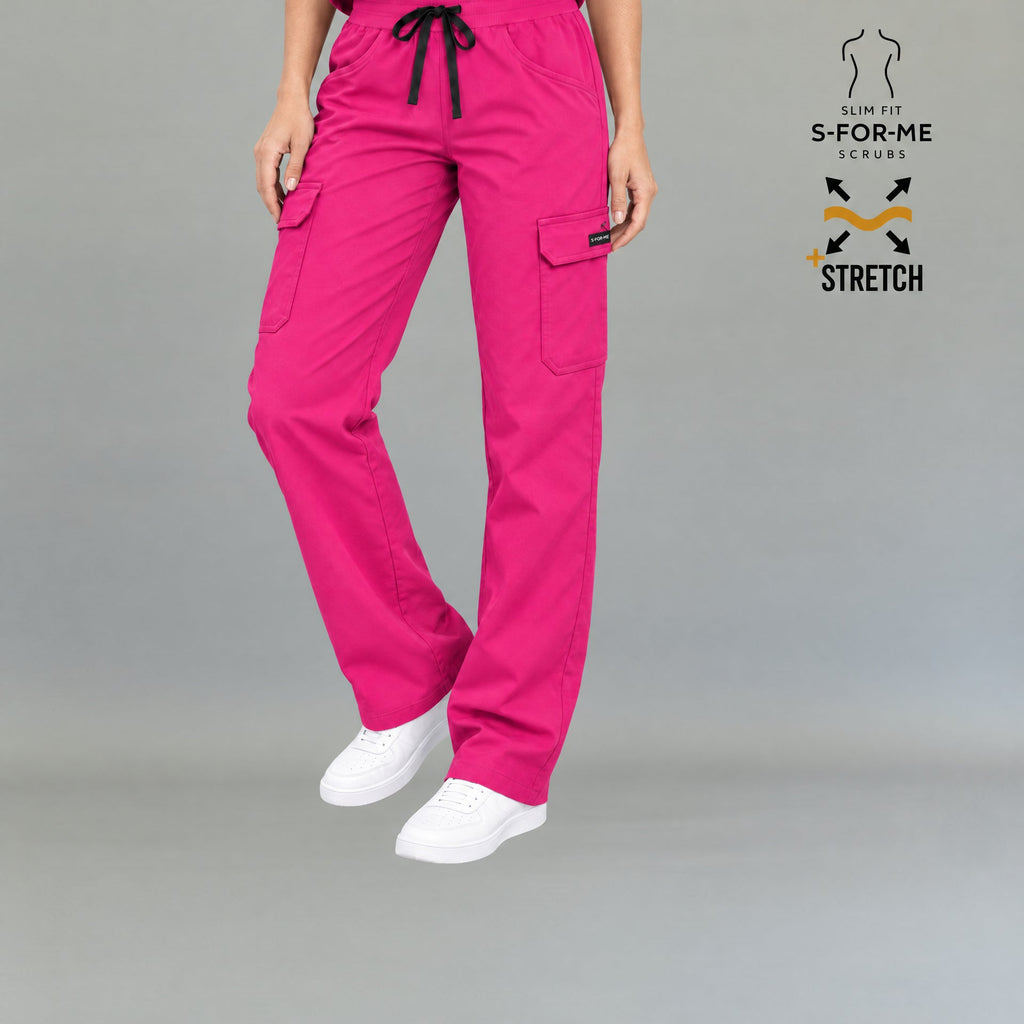 Women's Scrub Pants 940 Fuchsia Super Stretch | Cargo — view 4 de 7