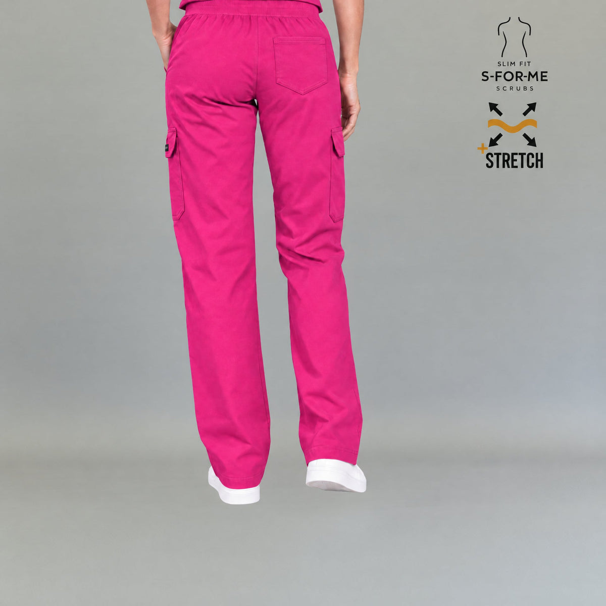 Women's Scrub Pants 940 Fuchsia Super Stretch | Cargo — view 3 de 7