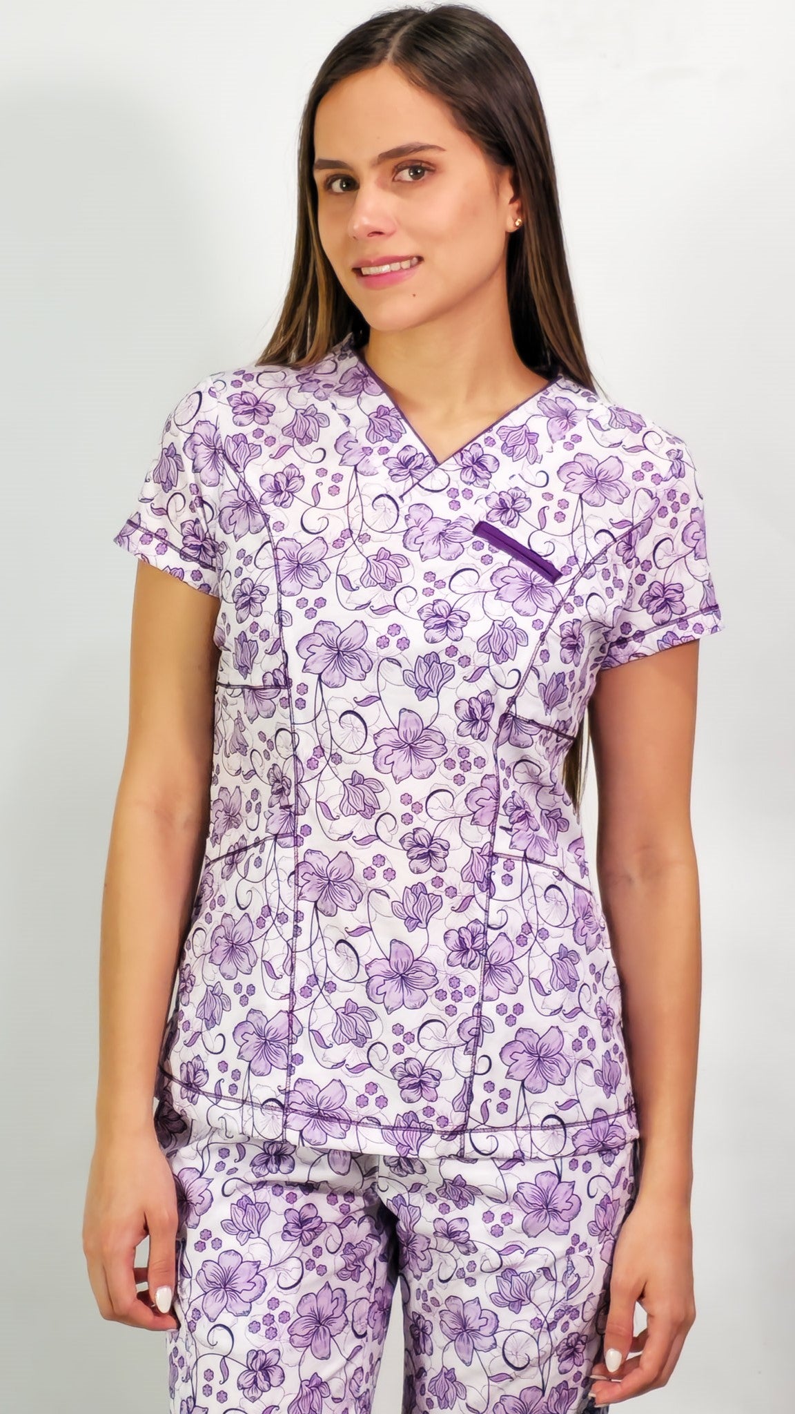 Woman's Scrub Top 501 Fways Lilac Beauty