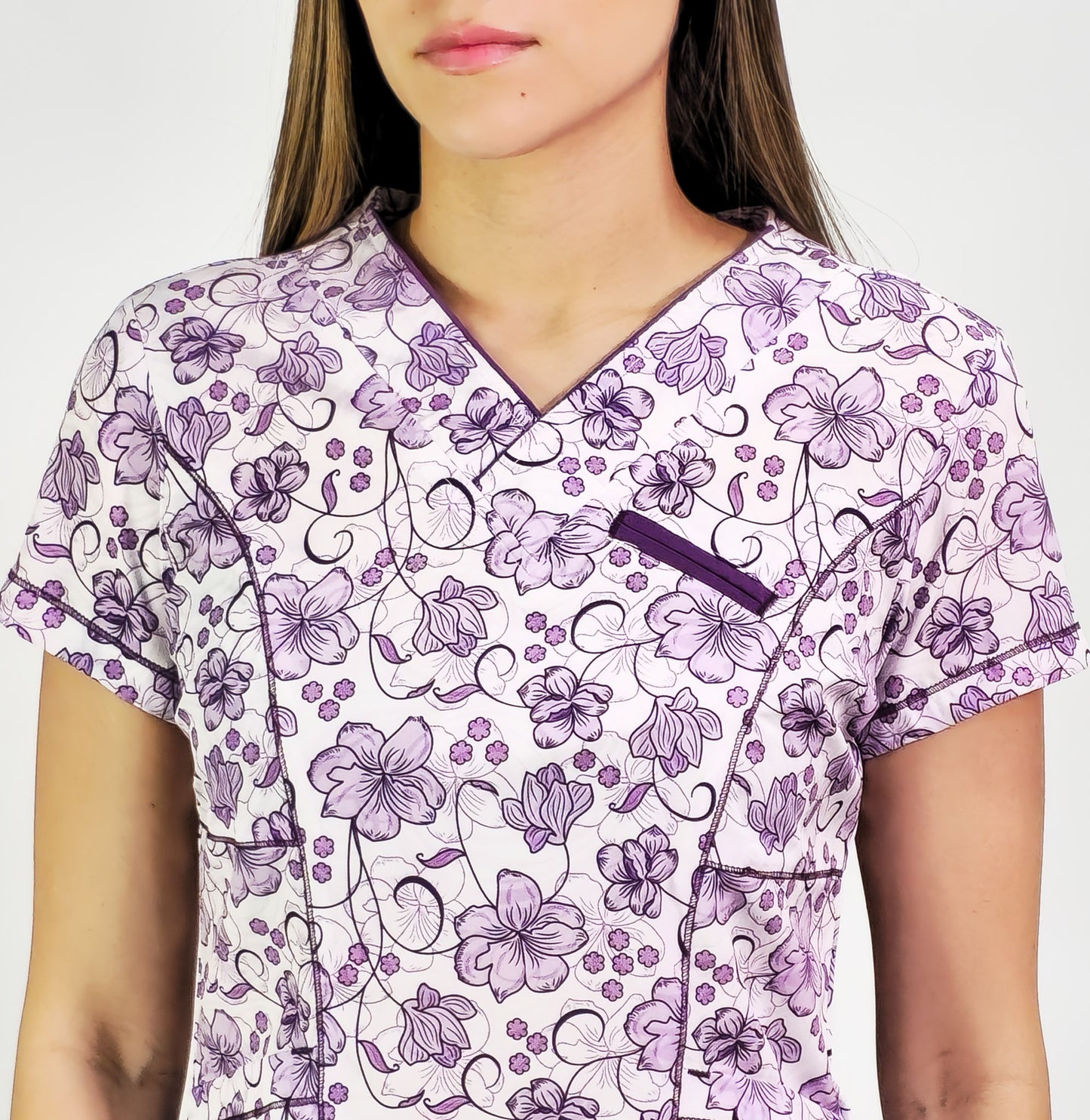 Woman's Scrub Top 501 Fways Lilac Beauty