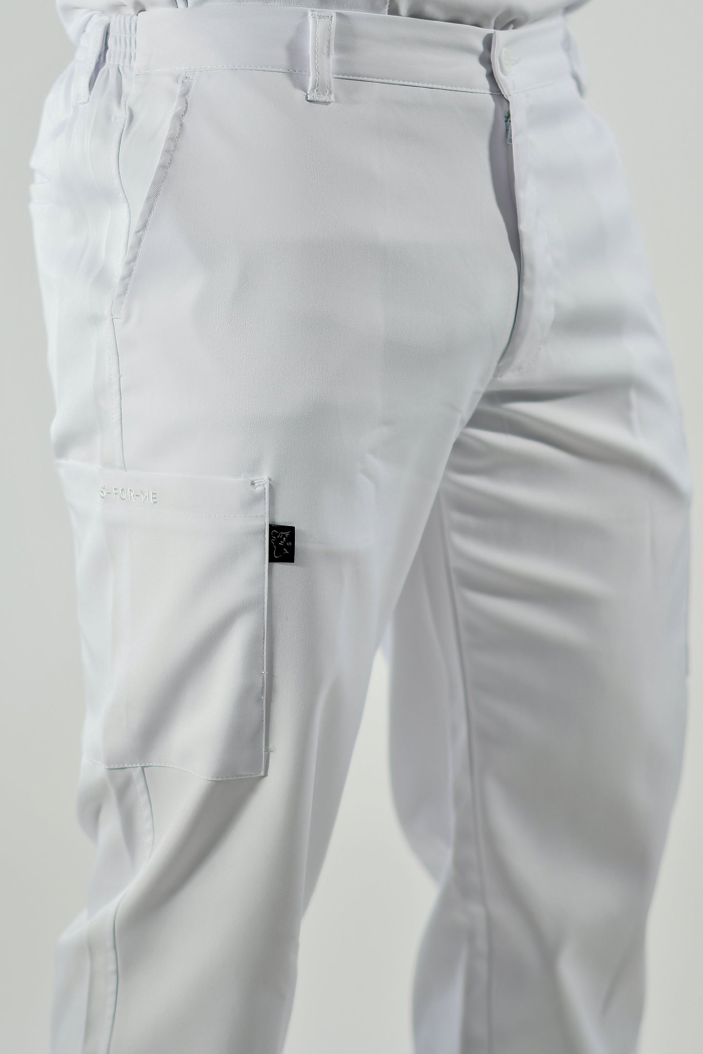 Men's Pants 201 Alviero Stretch White