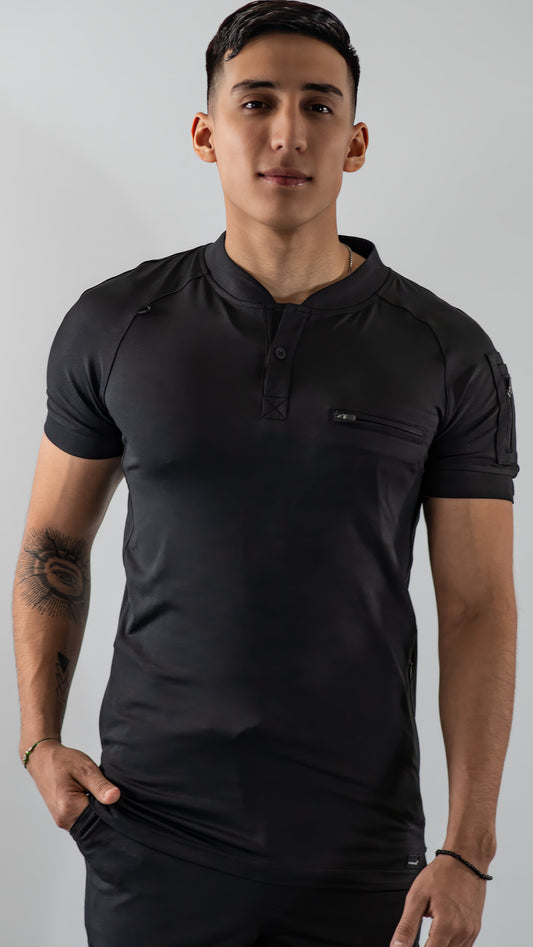 Men's Scrub Top 901 Black Super Stretch