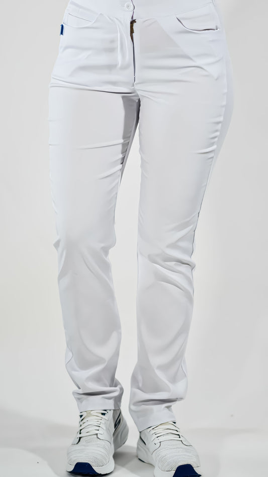 Women's Classic Pants White Alviero Stretch