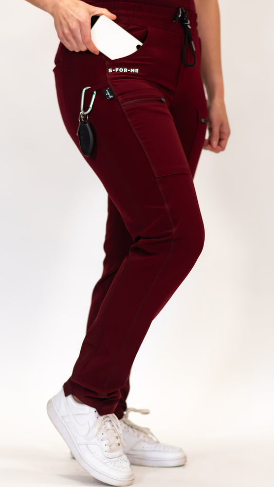 Women’s Waterproof Burgundy Pants, Scrubs Style 300