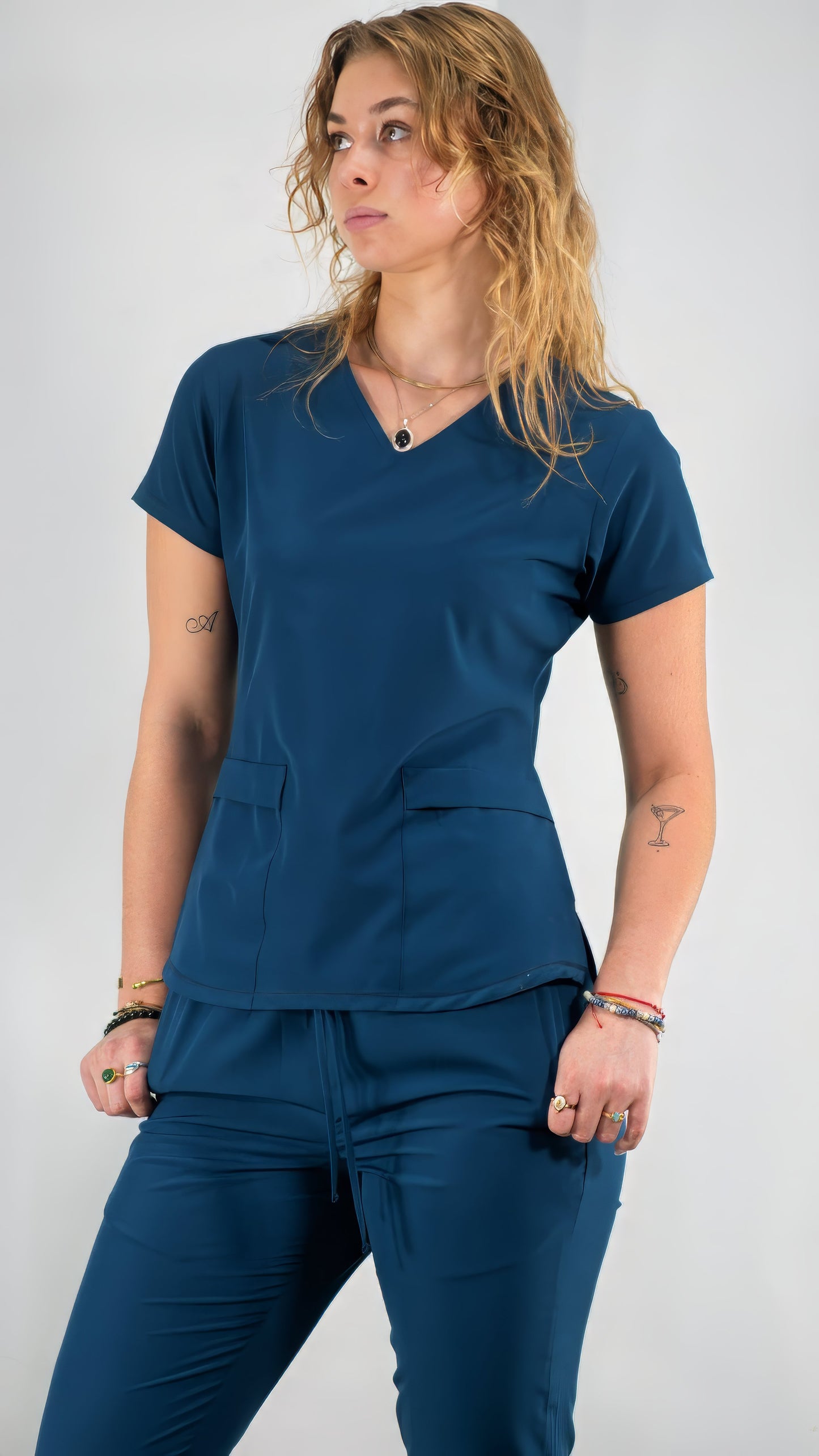 Women's Scrub Top Fways Columbia Blue, Scrubs 600