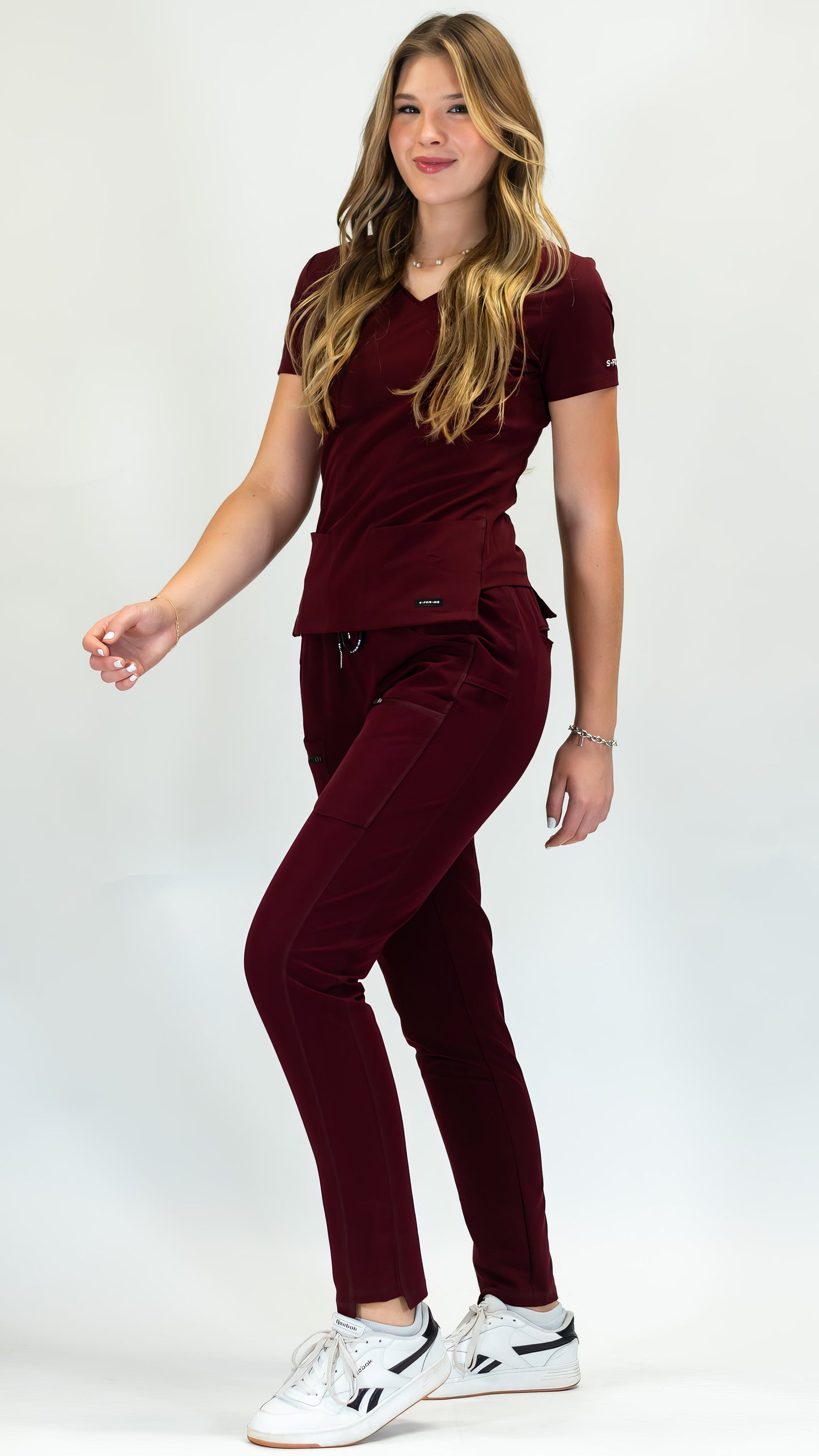 Women’s Waterproof Burgundy Top, Scrubs style 300