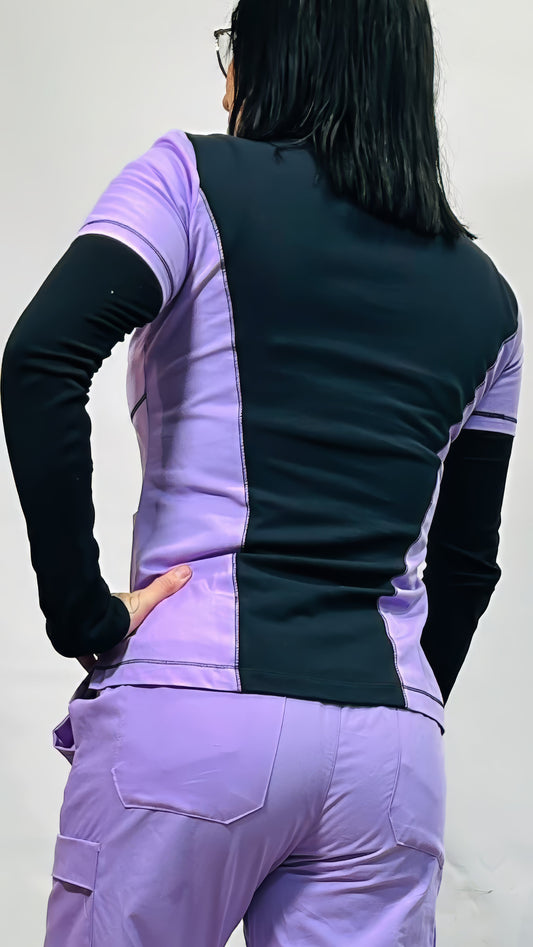 Women's Top 510 Lilac/Black 100% Cotton