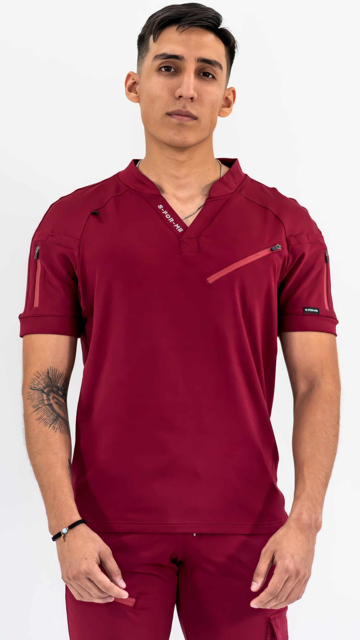 Men's Top 905 Burgundy, Scrubs Super Stretch