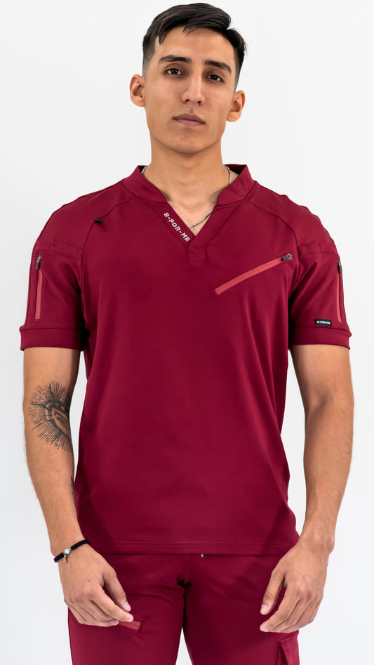 Men's Top 905 Burgundy, Scrubs Super Stretch