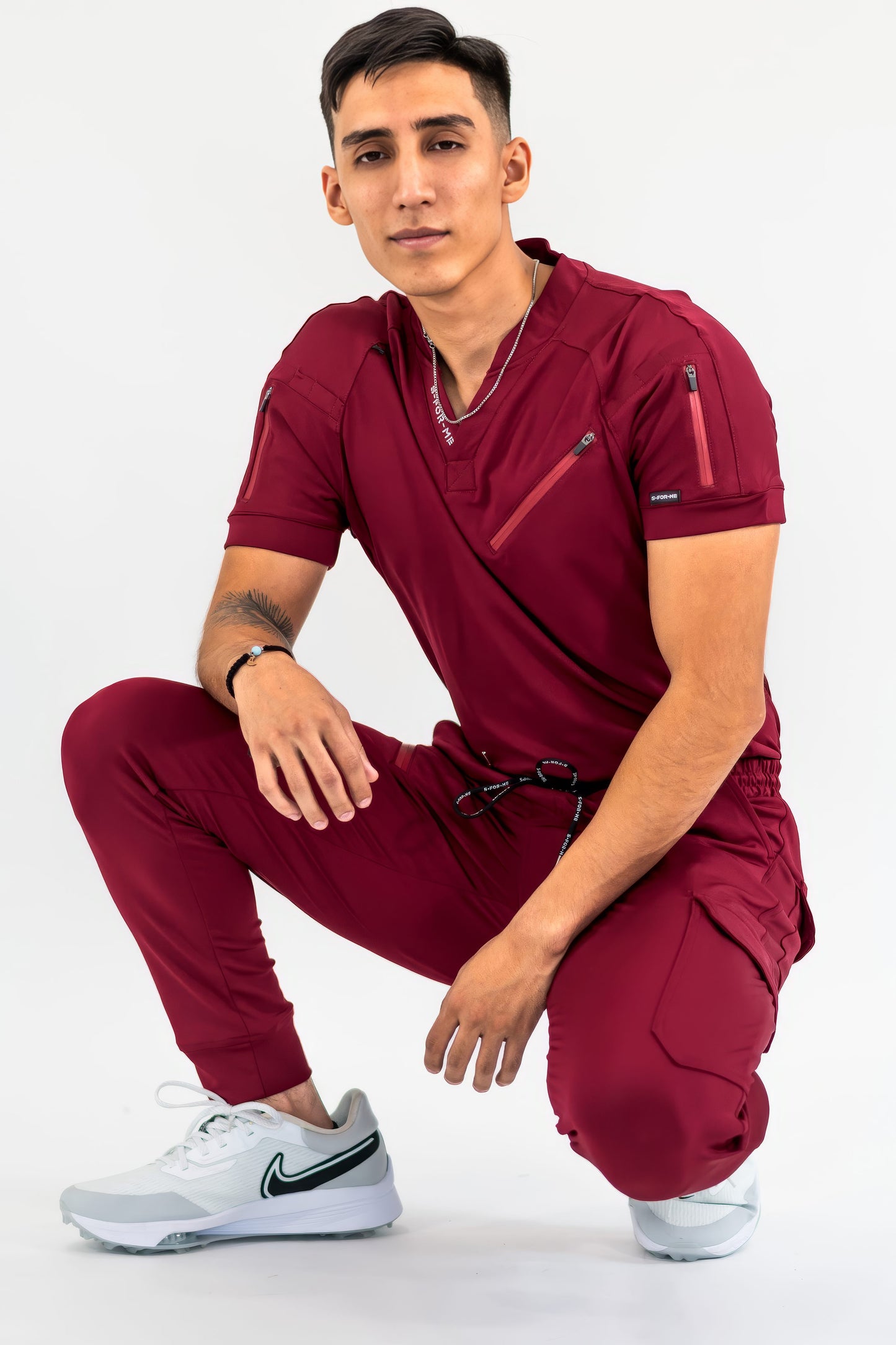 Men's Top 905 Burgundy, Scrubs Super Stretch