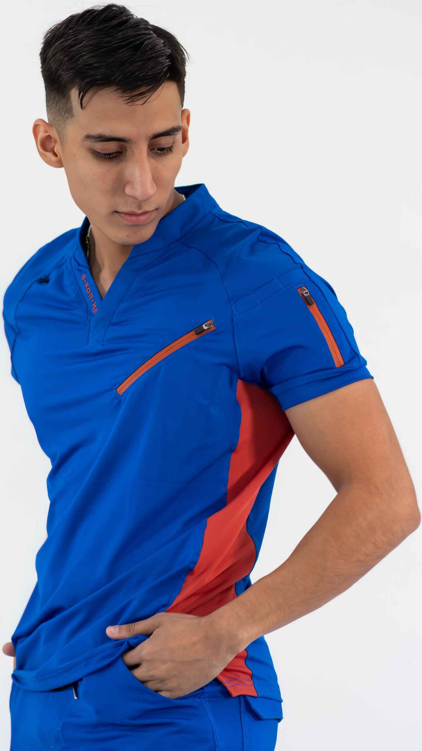 Men's Top 905 Royal Blue/Chedron, Super Stretch Scrubs