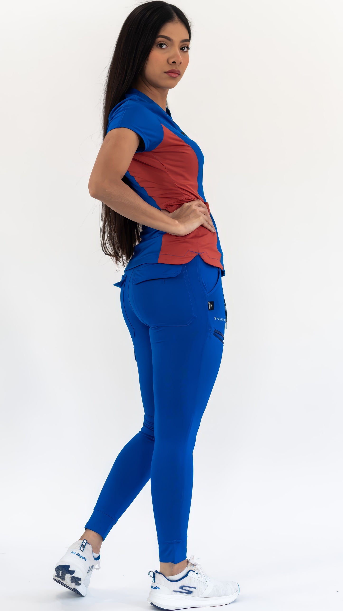 Women’s Top 905 Royal Blue/Chedron, Super Stretch Scrubs