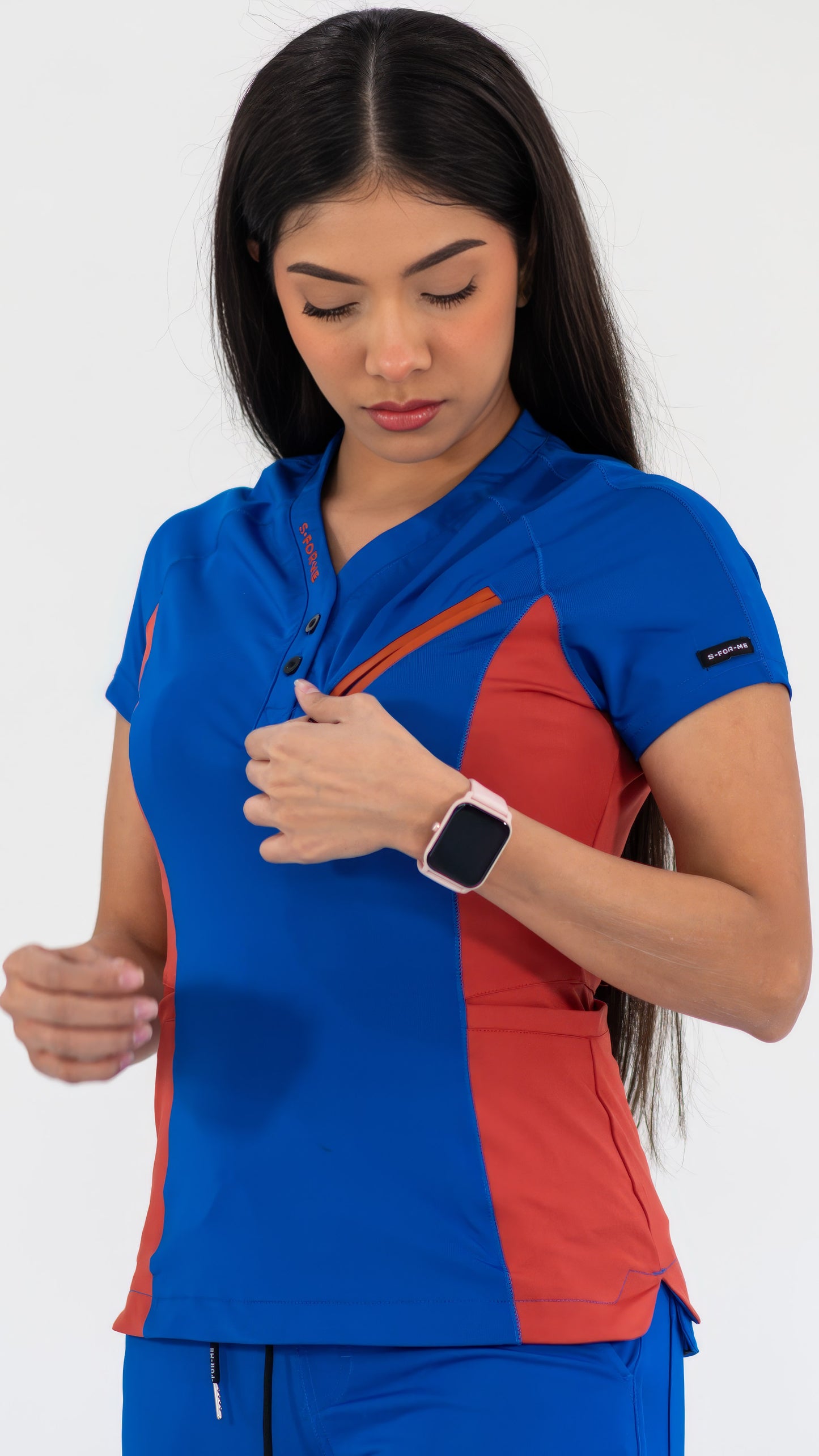 Women’s Top 905 Royal Blue/Chedron, Super Stretch Scrubs