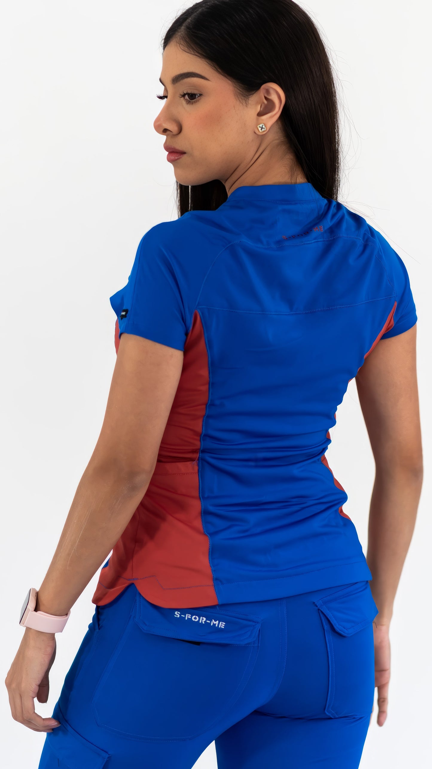 Women’s Top 905 Royal Blue/Chedron, Super Stretch Scrubs