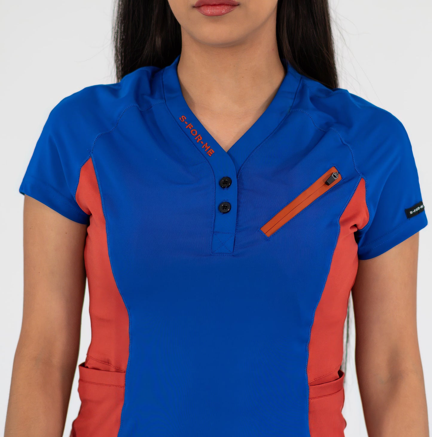 Women’s Top 905 Royal Blue/Chedron, Super Stretch Scrubs