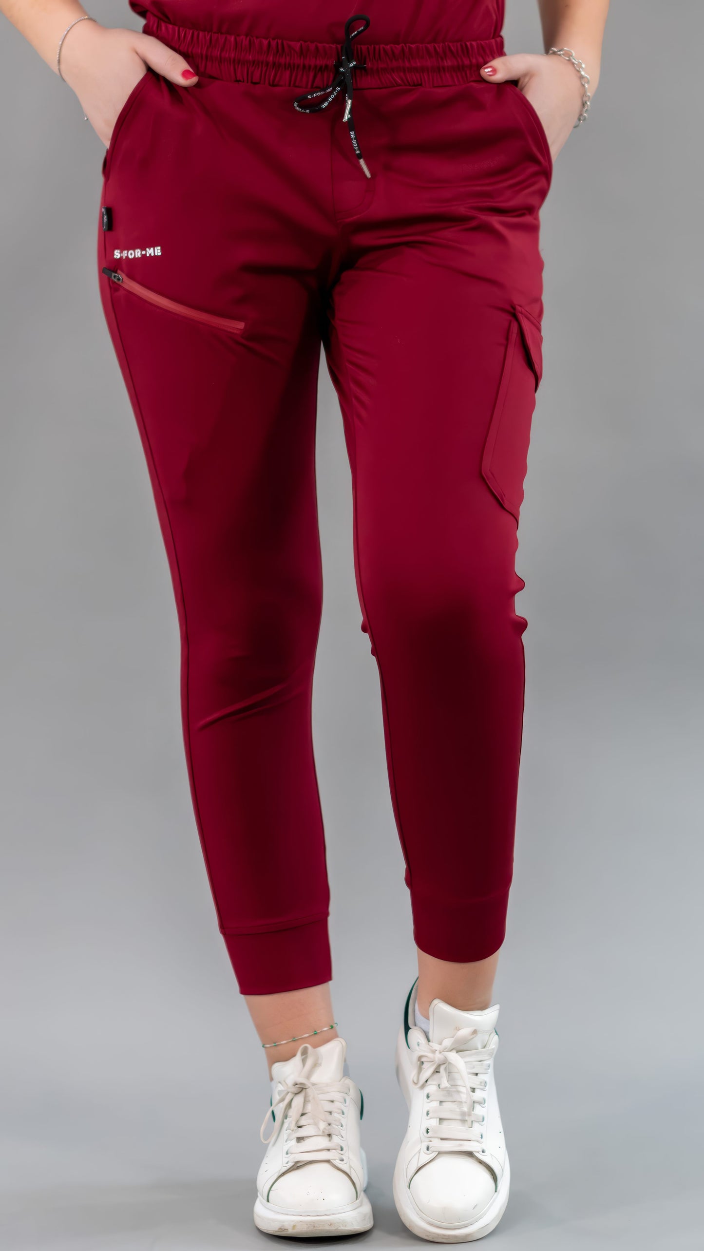 Unisex Relaxed Jogger 905 Burgundy, Super Stretch Scrubs