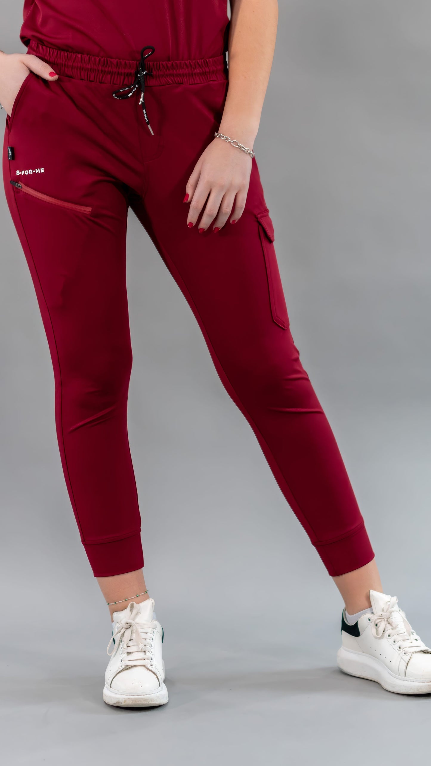 Unisex Relaxed Jogger 905 Burgundy, Super Stretch Scrubs