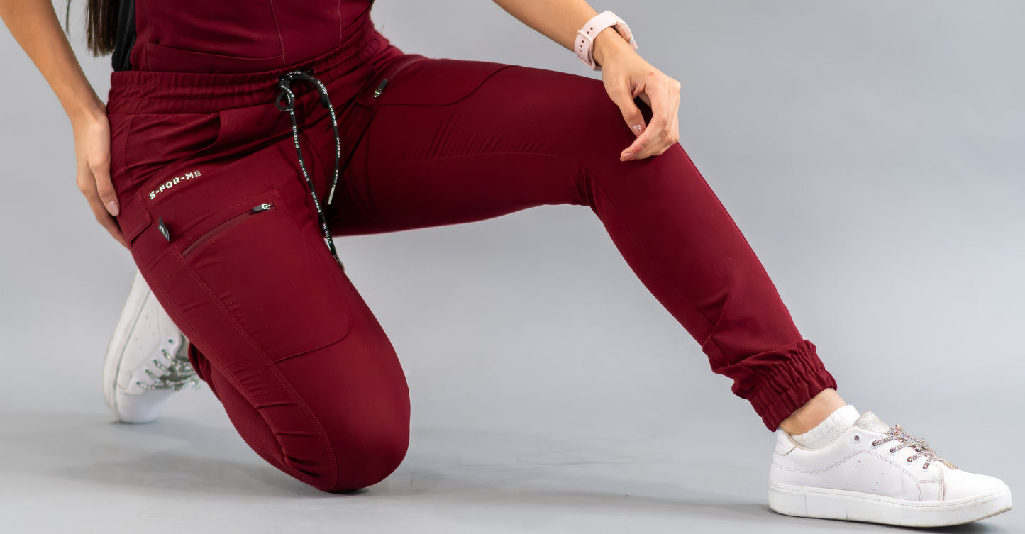 Women’s Waterproof Burgundy Jogger, Scrubs Style 300