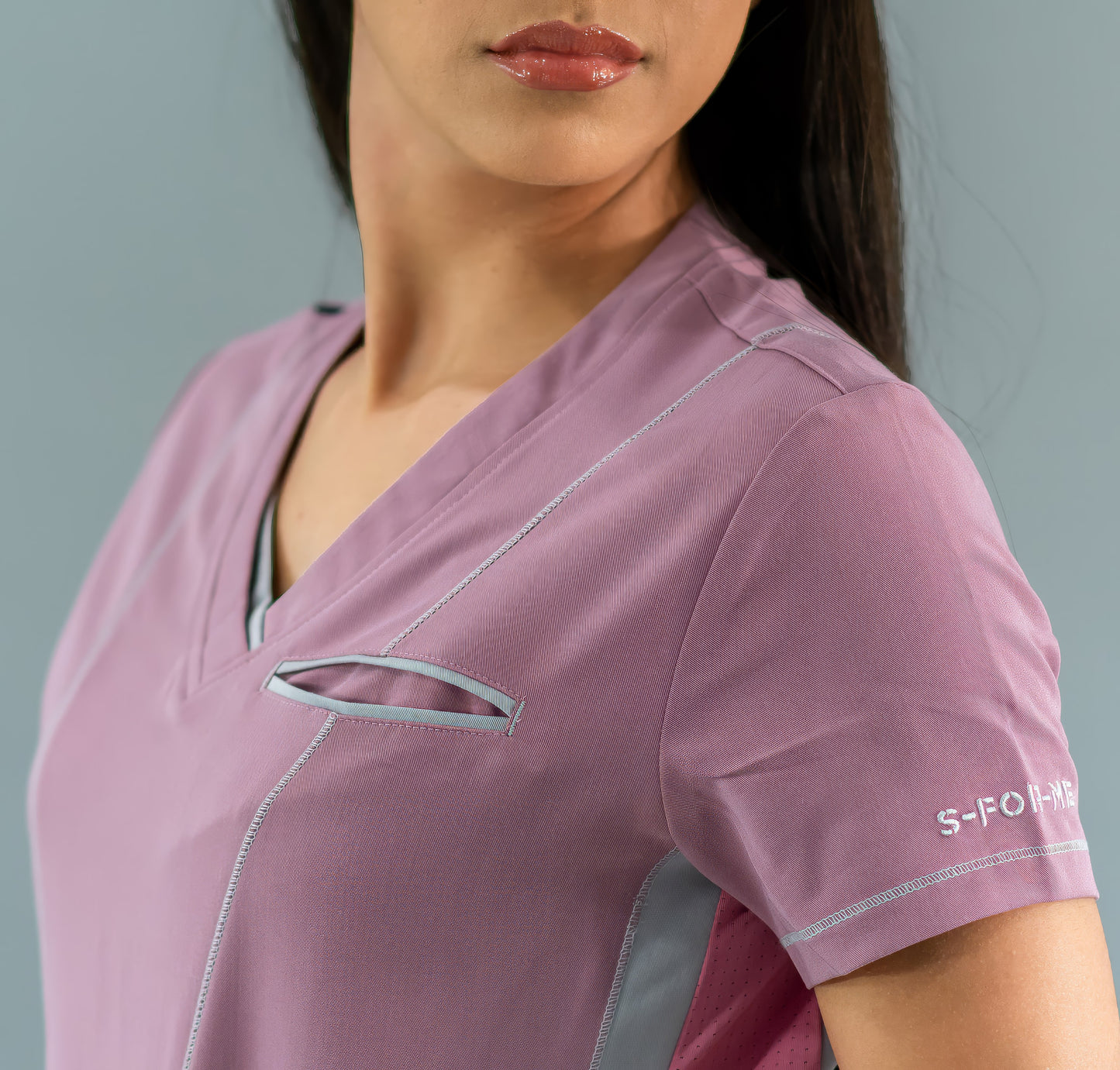 Women’s 301 Top Rosewood/Pearl Gray Stretch Sides, Scrubs 301