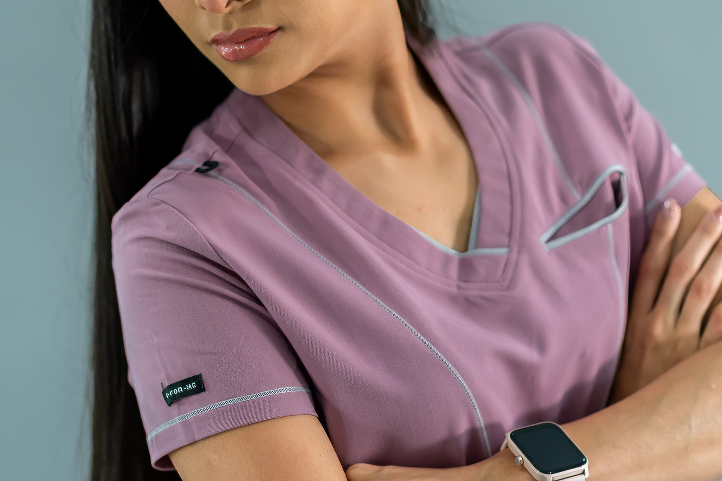 Women’s 301 Top Rosewood/Pearl Gray Stretch Sides, Scrubs 301