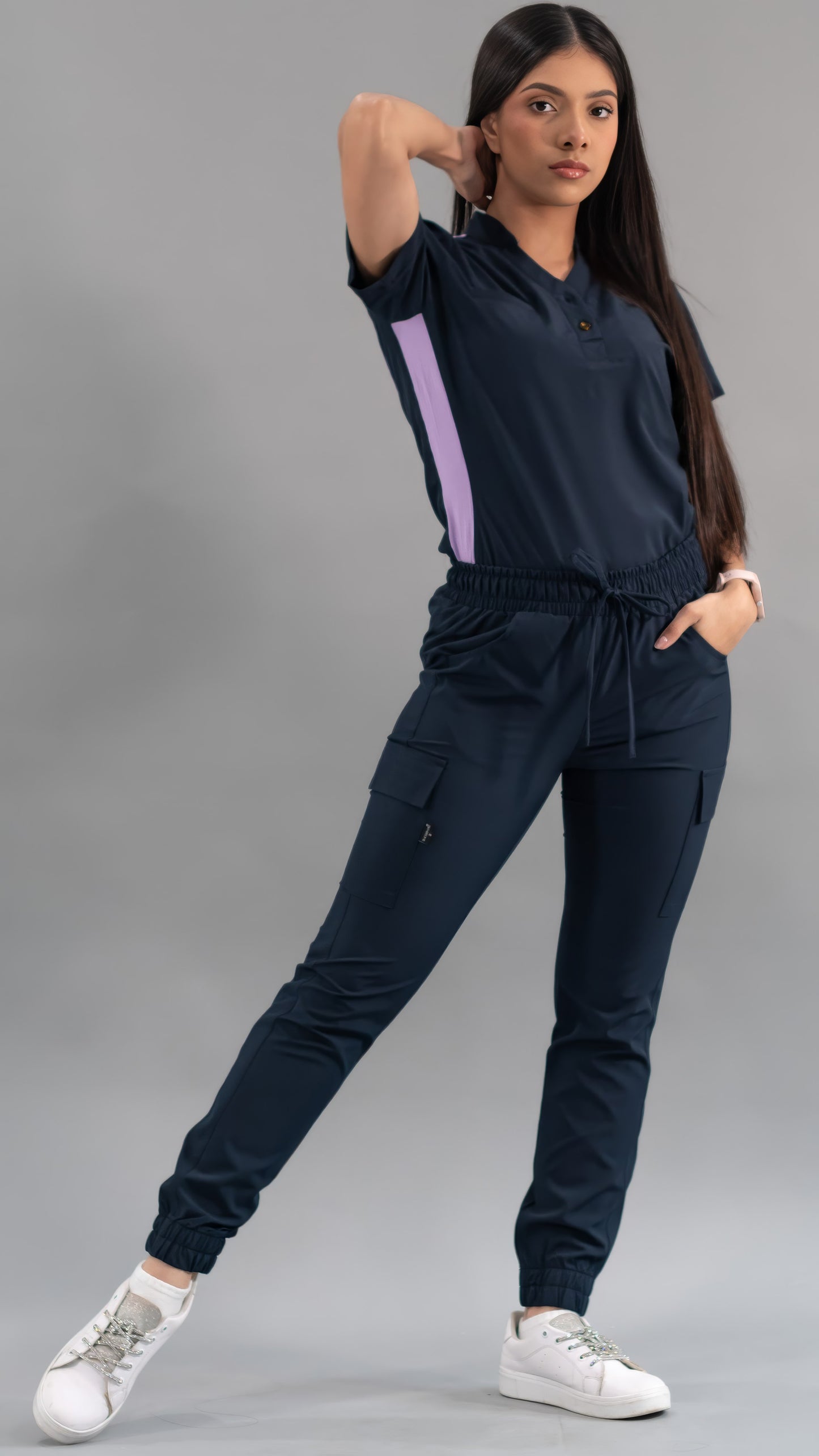 Women's Top Navy/Lilac, Scrubs 520