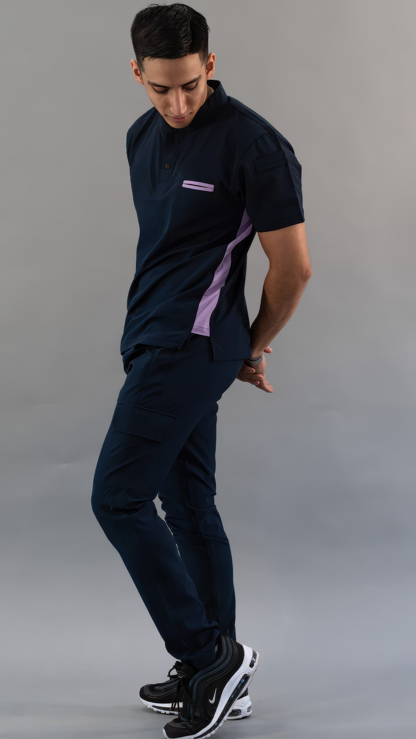 Men's Top Navy/Lilac, Scrubs 520